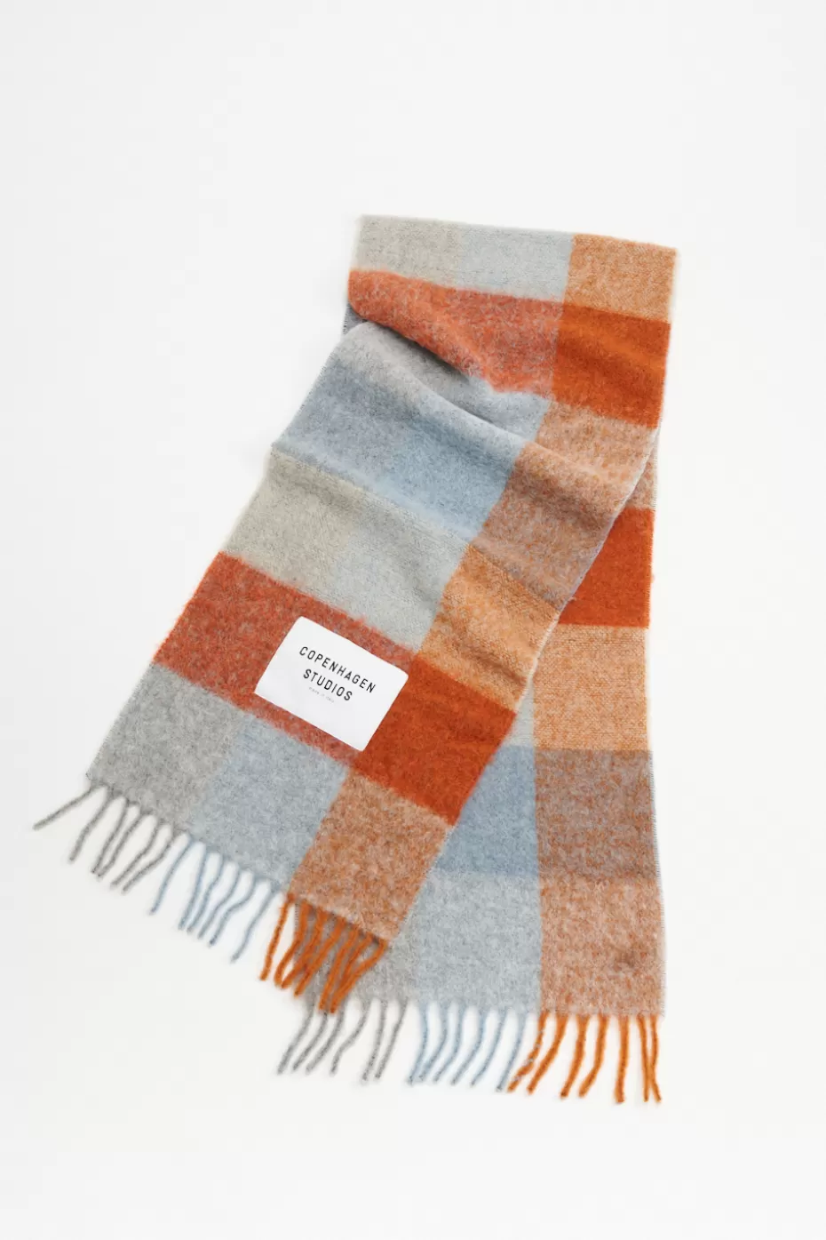 Scarves^COPENHAGEN STUDIOS CPH SHAWL 2 Wool Mix blue/orange